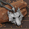 Vintage Viking Wolf Head Necklace