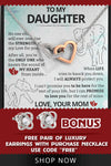 To My Beautiful Daughter, Interlocking Hearts Necklace Gift With FREE Luxury EARRINGS.SEE Below