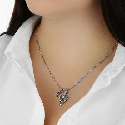"To My Wife" Double Heart Necklace-004