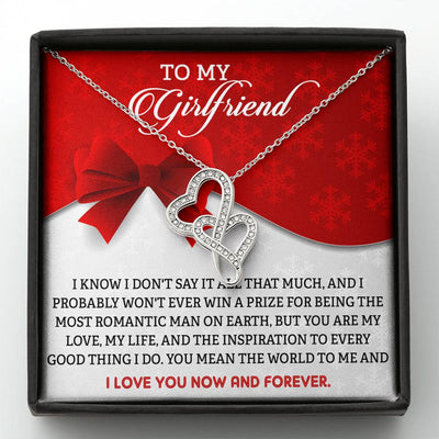 "To My Girlfriend" Double Heart Necklace-013