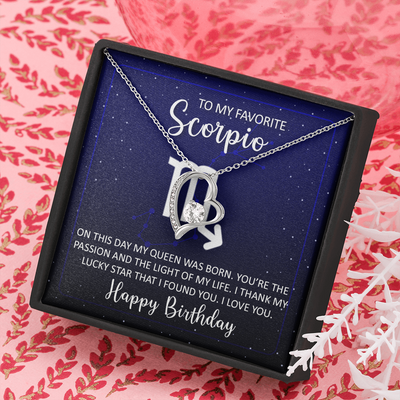 To My Favorite Scorpio, 14K white Forever Love Necklace