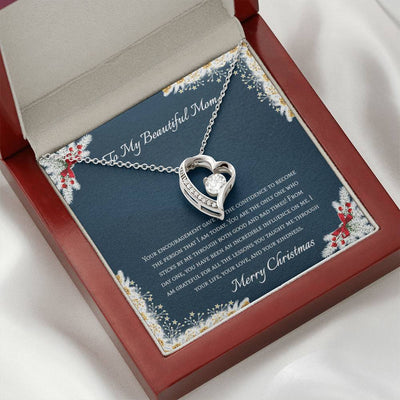 To My Beautiful Mom, 14k white Forever Love Necklace