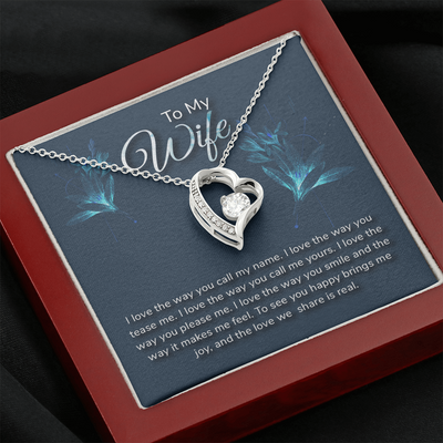 To My Wife, 14K white Forever Love Necklace
