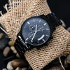 To My Husband I Choose You, Engraved Design Black Chronograph Watch
