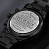 To My Husband I Love, Engraved Design Black Chronograph Watch