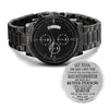 My Man The Day I Met You, Engraved Design Black Chronograph Watch