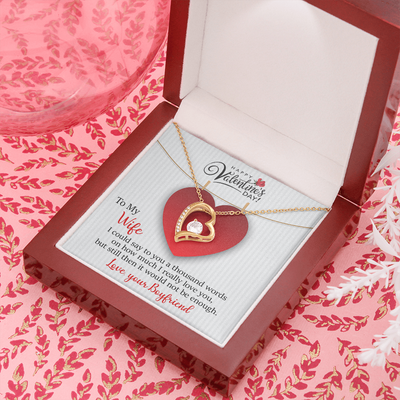 To My Wife, 14K white  Forever Love Necklace