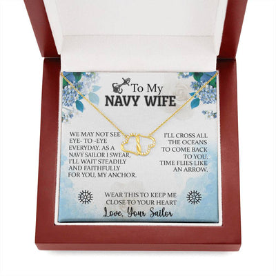 To My Navy Wife, 10K solid yellow gold Everlasting Love