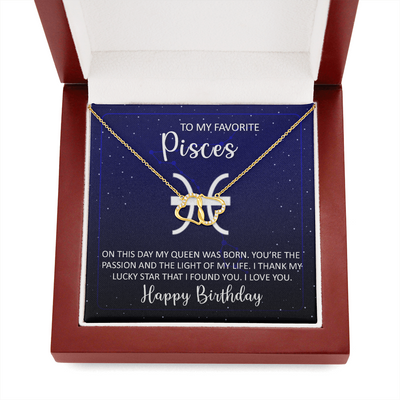 To My Favorite Pisces, 10K solid yellow gold Everlasting Love