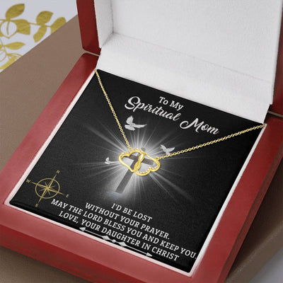 To My Spiritual Mom, 10K Solid Yellow Gold Everlasting Love Necklace