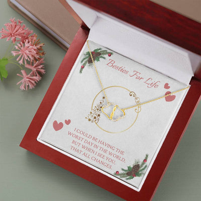 Besties For Life, 10K Solid Yellow Gold Everlasting Love Necklace