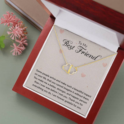 To Best friend, 10K solid yellow gold Everlasting Love Necklace