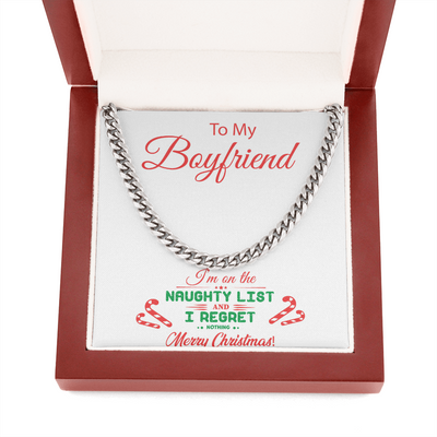 To My Boyfriend, 14K white Cuban Link Chain Necklace