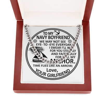To My Navy Boyfriend, Cuban Link Chain Necklace