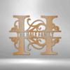Custom metal art, Split Letter Monogram