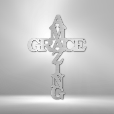 Custom metal art, Amazing Grace Cross