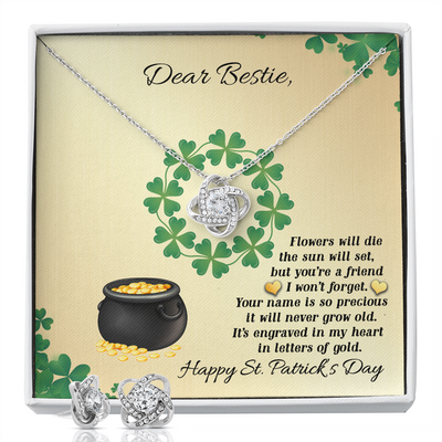 Knot love necklace saint Patrick gift