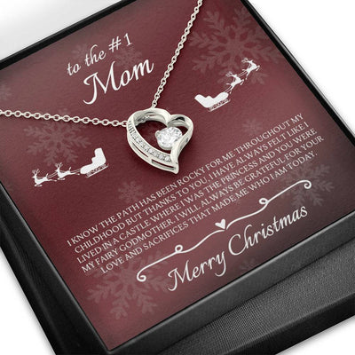 To The #1 Mom, 14k White Forever Love Necklace