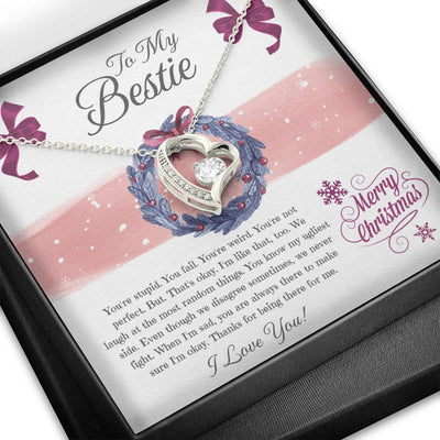 To My Bestie, 14K white Forever Love Necklace