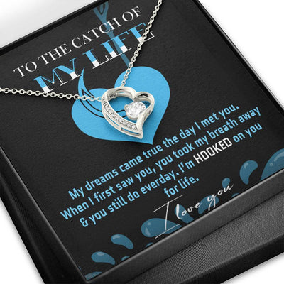 To The Catch of My Life - Love Of My Life ,14k White Forever Love Necklace