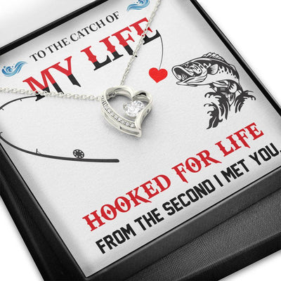 To The Catch Of My life , 14k White Forever Love Necklace