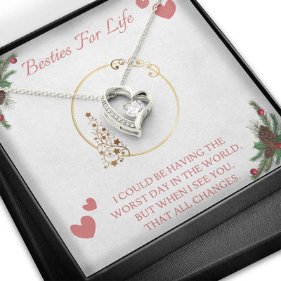 Besties For Life, 14K white Forever Love Necklace