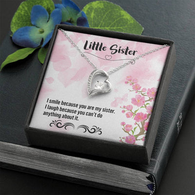 Little Sister,14k white Forever Love Necklace