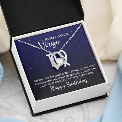 To My Favorite Virgo, 14K white Forever Love Necklace