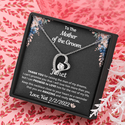 To The Mother Of The Groom, 14k White Forever Love Necklace