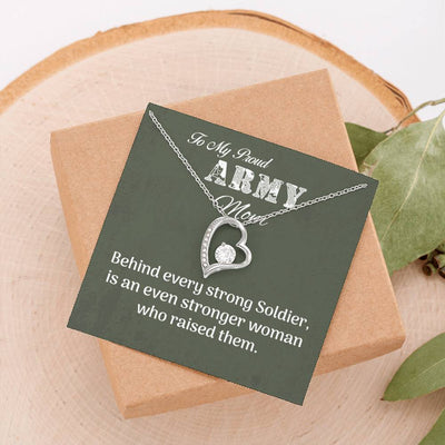 To My Proud Army Mom Love Necklace-3