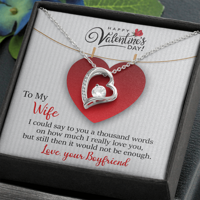 To My Wife, 14K white  Forever Love Necklace