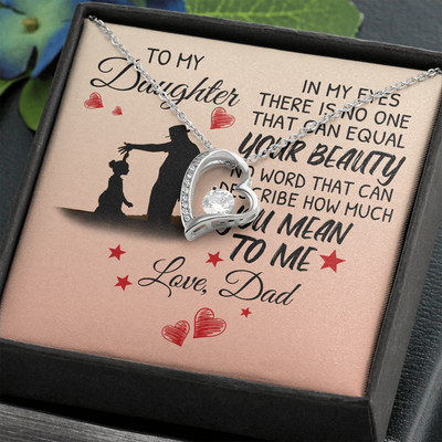 To My Daughter, 14K white  Forever Love Necklace