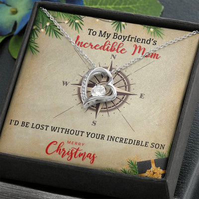 To My Boyfriend's incredible Mom, 14K white Forever Love Necklace