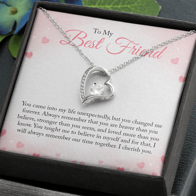 To My Best Friend, 14k White Forever Love Necklace