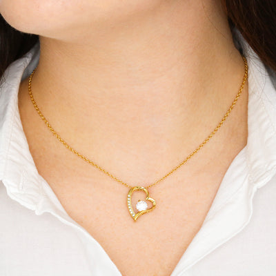 To My Favorite Pisces, 14k white Forever Love Necklace