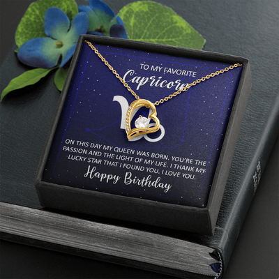 To My Favorite Capricorn, 14K white  Forever Love Necklace
