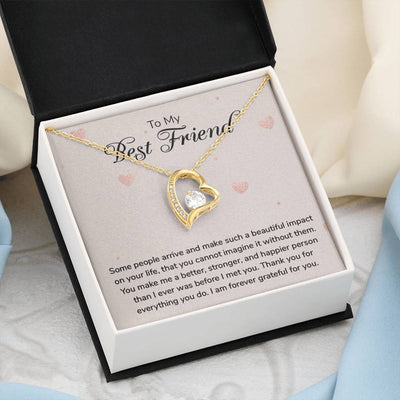 To Best friend, 14K white Forever Love Necklace