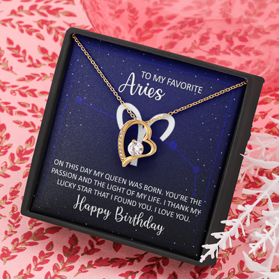 To My Favorite Aries, 14K white Forever Love Necklace