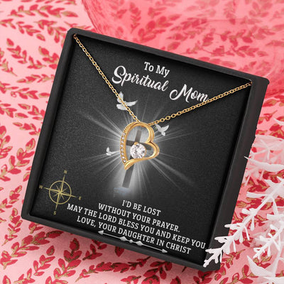 To My Spiritual Mom, 14K white Forever Love Necklace