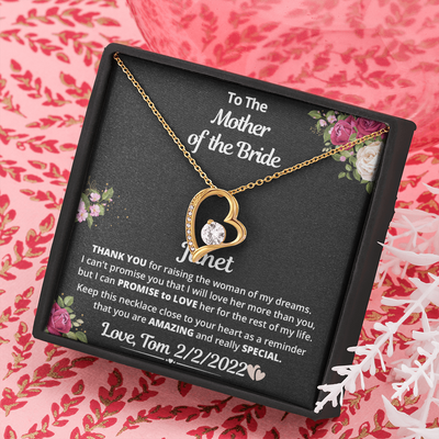 To The Mother Of The Bride, 14K white Forever Love Necklace