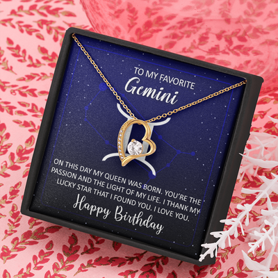 To My Favorite Gemini, 14K white Forever Love Necklace