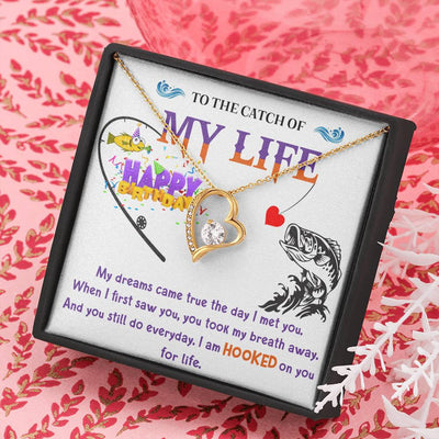 The Catch Of My Life, 14k White Forever Love Necklace