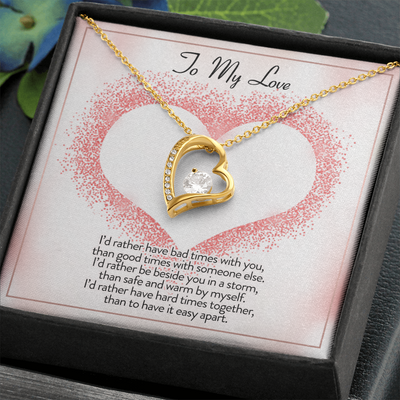 To My Love , 14K white Forever Love Necklace