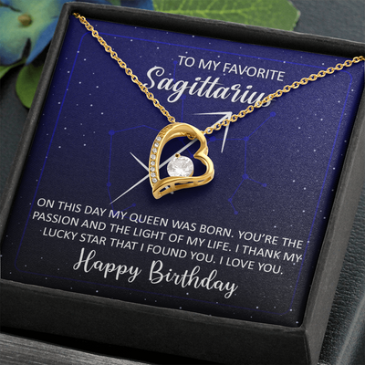 To My Favorite Sagittarius, 14k white Forever Love Necklace