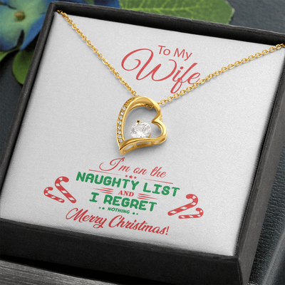 To My Wife, 14k White Forever Love Necklace-Merry Christamas