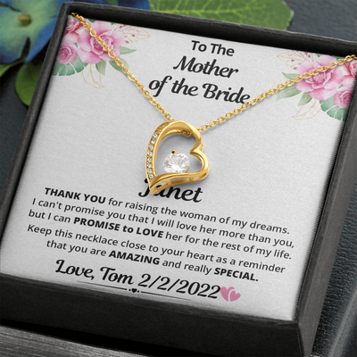 To The Mother Of The Bride, 14k white  Forever Love Necklace