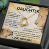 To My Daughter, 14k white Forever Love Necklace