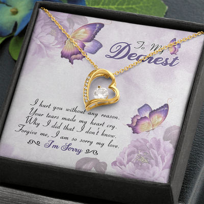 To My Dearest, 14K white Forever Love Necklace