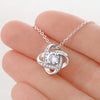 To My Wife's Beautiful Mom, 14k white Love Knot Necklace