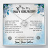 To My Navy Girlfriend, 14K white Love Knot Necklace